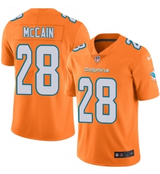Men's Nike Miami Dolphins #28 Bobby McCain Limited Orange Rush Vapor Untouchable NFL Jersey