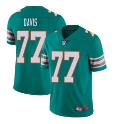 Youth Nike Miami Dolphins #77 Jesse Davis Aqua Green Alternate Vapor Untouchable Limited Player NFL Jersey