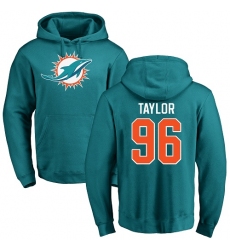 NFL Nike Miami Dolphins #96 Vincent Taylor Aqua Green Name & Number Logo Pullover Hoodie