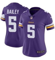 Women's Nike Minnesota Vikings #5 Dan Bailey Purple Team Color Vapor Untouchable Limited Player NFL Jersey