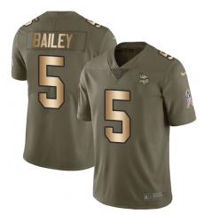 Youth Nike Minnesota Vikings #5 Dan Bailey Limited Olive Gold 2017 Salute to Service NFL Jersey