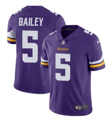 Youth Nike Minnesota Vikings #5 Dan Bailey Purple Team Color Vapor Untouchable Limited Player NFL Jersey
