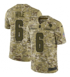 Men's Nike Minnesota Vikings #6 Matt Wile Limited Camo 2018 Salute to Service NFL Jersey