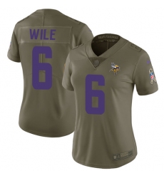 Women's Nike Minnesota Vikings #6 Matt Wile Limited Olive 2017 Salute to Service NFL Jersey
