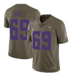 Men's Nike Minnesota Vikings #69 Rashod Hill Limited Olive 2017 Salute to Service NFL Jersey