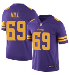 Men's Nike Minnesota Vikings #69 Rashod Hill Limited Purple Rush Vapor Untouchable NFL Jersey