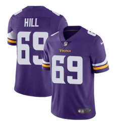 Men's Nike Minnesota Vikings #69 Rashod Hill Purple Team Color Vapor Untouchable Limited Player NFL Jersey