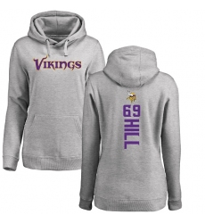 NFL Women's Nike Minnesota Vikings #69 Rashod Hill Ash Backer Pullover Hoodie