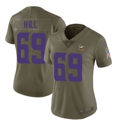 Women's Nike Minnesota Vikings #69 Rashod Hill Limited Olive 2017 Salute to Service NFL Jersey