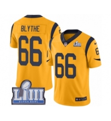 Men's Nike Los Angeles Rams #66 Austin Blythe Limited Gold Rush Vapor Untouchable Super Bowl LIII Bound NFL Jersey