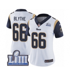 Women's Nike Los Angeles Rams #66 Austin Blythe White Vapor Untouchable Limited Player Super Bowl LIII Bound NFL Jersey