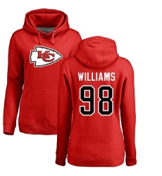 NFL Women's Nike Kansas City Chiefs #98 Xavier Williams Red Name & Number Logo Pullover Hoodie