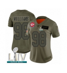 Women's Kansas City Chiefs #98 Xavier Williams Limited Olive 2019 Salute to Service Super Bowl LIV Bound Football Jersey