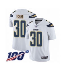Men's Los Angeles Chargers #30 Austin Ekeler White Vapor Untouchable Limited Player 100th Season Football Jersey