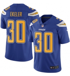 Youth Nike Los Angeles Chargers #30 Austin Ekeler Limited Electric Blue Rush Vapor Untouchable NFL Jersey