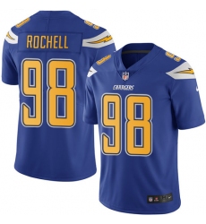 Men's Nike Los Angeles Chargers #98 Isaac Rochell Limited Electric Blue Rush Vapor Untouchable NFL Jersey