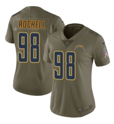 Women's Nike Los Angeles Chargers #98 Isaac Rochell Limited Olive 2017 Salute to Service NFL Jersey