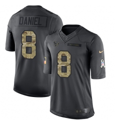 Men's Nike Houston Texans #8 Trevor Daniel Limited Black 2016 Salute to Service NFL Jersey
