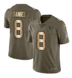 Men's Nike Houston Texans #8 Trevor Daniel Limited Olive Gold 2017 Salute to Service NFL Jersey