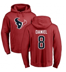 NFL Nike Houston Texans #8 Trevor Daniel Red Name & Number Logo Pullover Hoodie