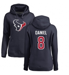 NFL Women's Nike Houston Texans #8 Trevor Daniel Navy Blue Name & Number Logo Pullover Hoodie
