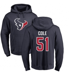 NFL Nike Houston Texans #51 Dylan Cole Navy Blue Name & Number Logo Pullover Hoodie