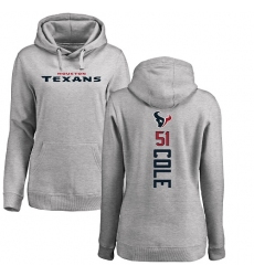 NFL Women's Nike Houston Texans #51 Dylan Cole Ash Backer Pullover Hoodie