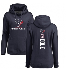 NFL Women's Nike Houston Texans #51 Dylan Cole Navy Blue Backer Pullover Hoodie