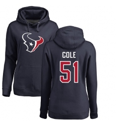 NFL Women's Nike Houston Texans #51 Dylan Cole Navy Blue Name & Number Logo Pullover Hoodie