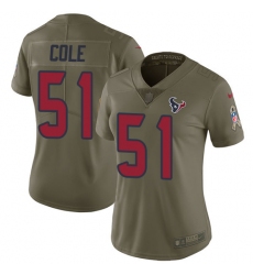 Women's Nike Houston Texans #51 Dylan Cole Limited Olive 2017 Salute to Service NFL Jersey