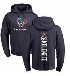 NFL Nike Houston Texans #64 Senio Kelemete Navy Blue Backer Pullover Hoodie