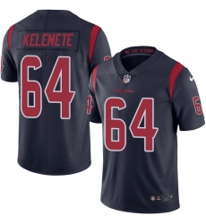 Youth Nike Houston Texans #64 Senio Kelemete Limited Navy Blue Rush Vapor Untouchable NFL Jersey