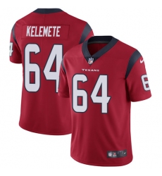 Youth Nike Houston Texans #64 Senio Kelemete Red Alternate Vapor Untouchable Limited Player NFL Jersey