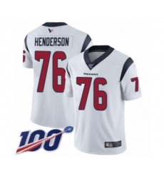 Men's Houston Texans #76 Seantrel Henderson White Vapor Untouchable Limited Player 100th Season Football Jersey