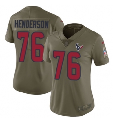 Women's Nike Houston Texans #76 Seantrel Henderson Limited Olive 2017 Salute to Service NFL Jersey