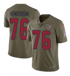 Youth Nike Houston Texans #76 Seantrel Henderson Limited Olive 2017 Salute to Service NFL Jersey