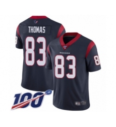 Men's Houston Texans #83 Jordan Thomas Navy Blue Team Color Vapor Untouchable Limited Player 100th Season Football Jersey