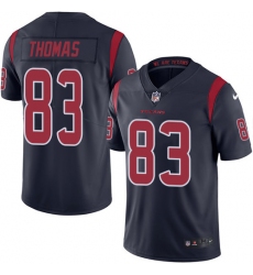 Men's Nike Houston Texans #83 Jordan Thomas Limited Navy Blue Rush Vapor Untouchable NFL Jersey