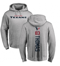 NFL Nike Houston Texans #83 Jordan Thomas Ash Backer Pullover Hoodie
