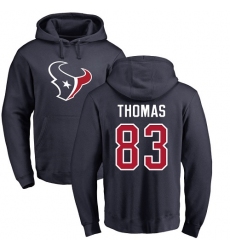 NFL Nike Houston Texans #83 Jordan Thomas Navy Blue Name & Number Logo Pullover Hoodie
