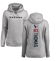 NFL Women's Nike Houston Texans #83 Jordan Thomas Ash Backer Pullover Hoodie