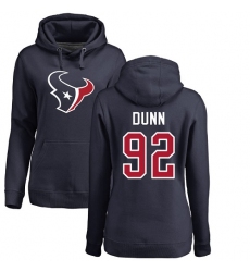 NFL Women's Nike Houston Texans #92 Brandon Dunn Navy Blue Name & Number Logo Pullover Hoodie