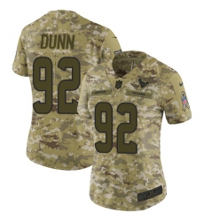 Women's Nike Houston Texans #92 Brandon Dunn Limited Camo 2018 Salute to Service NFL Jersey
