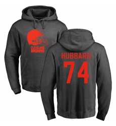 NFL Nike Cleveland Browns #74 Chris Hubbard Ash One Color Pullover Hoodie