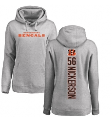 NFL Women's Nike Cincinnati Bengals #56 Hardy Nickerson Ash Backer Pullover Hoodie