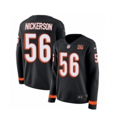 Women's Nike Cincinnati Bengals #56 Hardy Nickerson Limited Black Therma Long Sleeve NFL Jersey