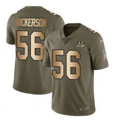Youth Nike Cincinnati Bengals #56 Hardy Nickerson Limited Olive Gold 2017 Salute to Service NFL Jersey