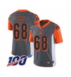 Youth Cincinnati Bengals #68 Bobby Hart Limited Silver Inverted Legend 100th Season Football Jersey
