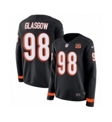 Women's Nike Cincinnati Bengals #98 Ryan Glasgow Limited Black Therma Long Sleeve NFL Jersey