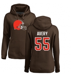NFL Women's Nike Cleveland Browns #55 Genard Avery Brown Name & Number Logo Pullover Hoodie